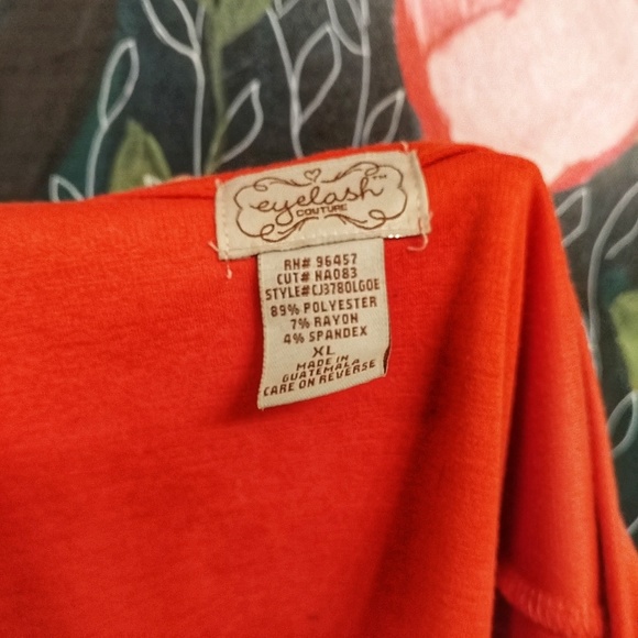 🌺 Eyelash Couture Coral Scoop Peplum Flair Top - Picture 7 of 8